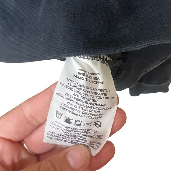 Nike Cropped Velvet Warm Retro Large Hoodie Black & Gray Women’s Sweater - Picture 4 of 7